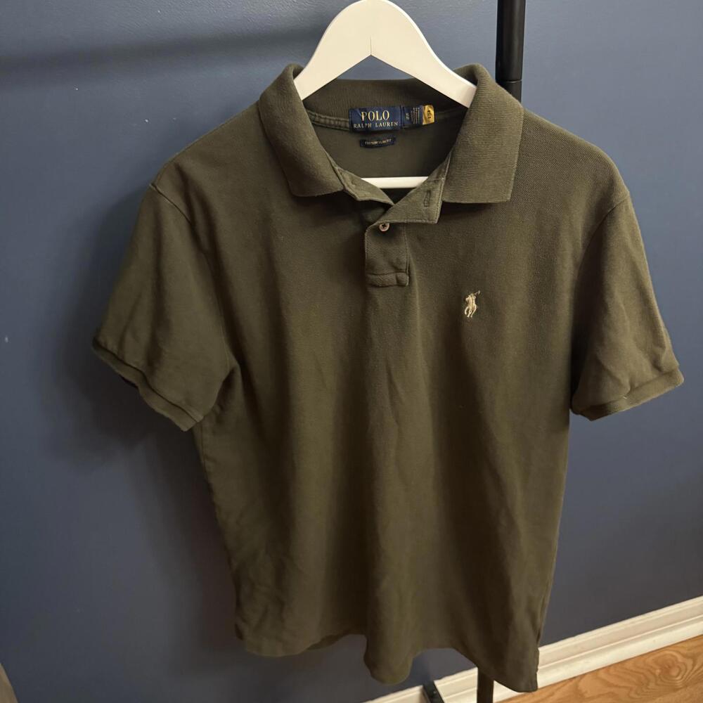 Polo Ralph Lauren Custom Slim Fit Mesh Polo Shirt XL Green Authenticated